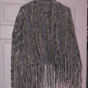 Free people fringe cardigan